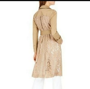 INC Trench Coat w/ Lace Back Plus